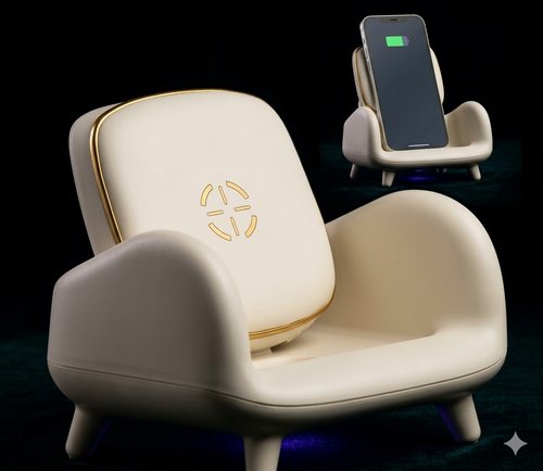 URBIXA Mini Sofa Chair Wireless Charger – Relax & Recharge Stand